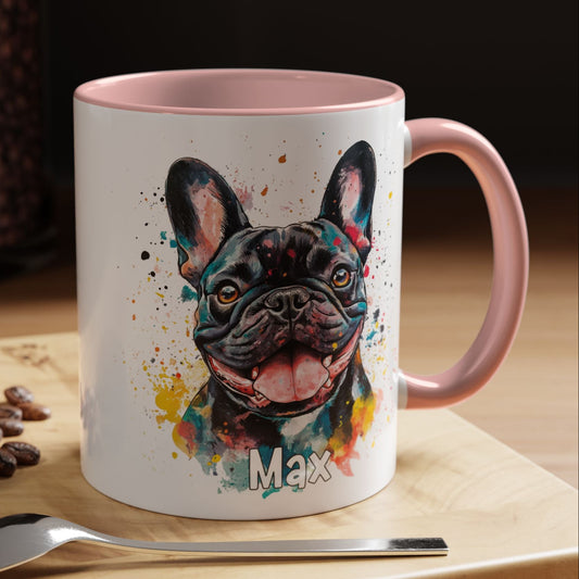 French Bulldog #1 Colourful Personalized Accent Mugs, 11oz