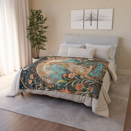 Cheetah & Moon Personalised Soft Polyester Blanket