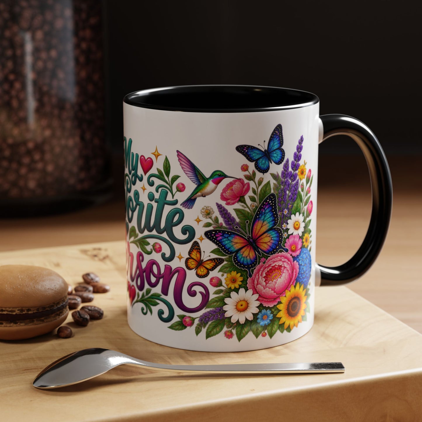 My Favorite Person, 11oz  accent mug (US spelling)