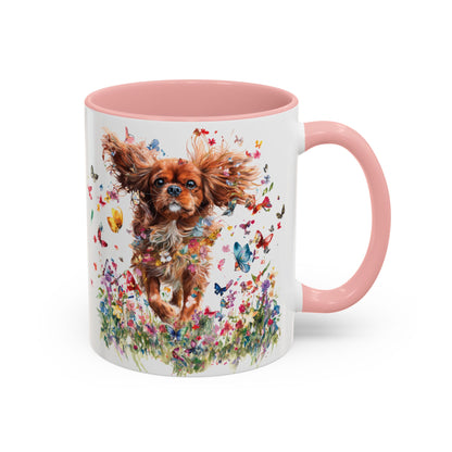 Ruby Cavalier King Charles Spaniel  Personalized Accent Mugs, 11oz