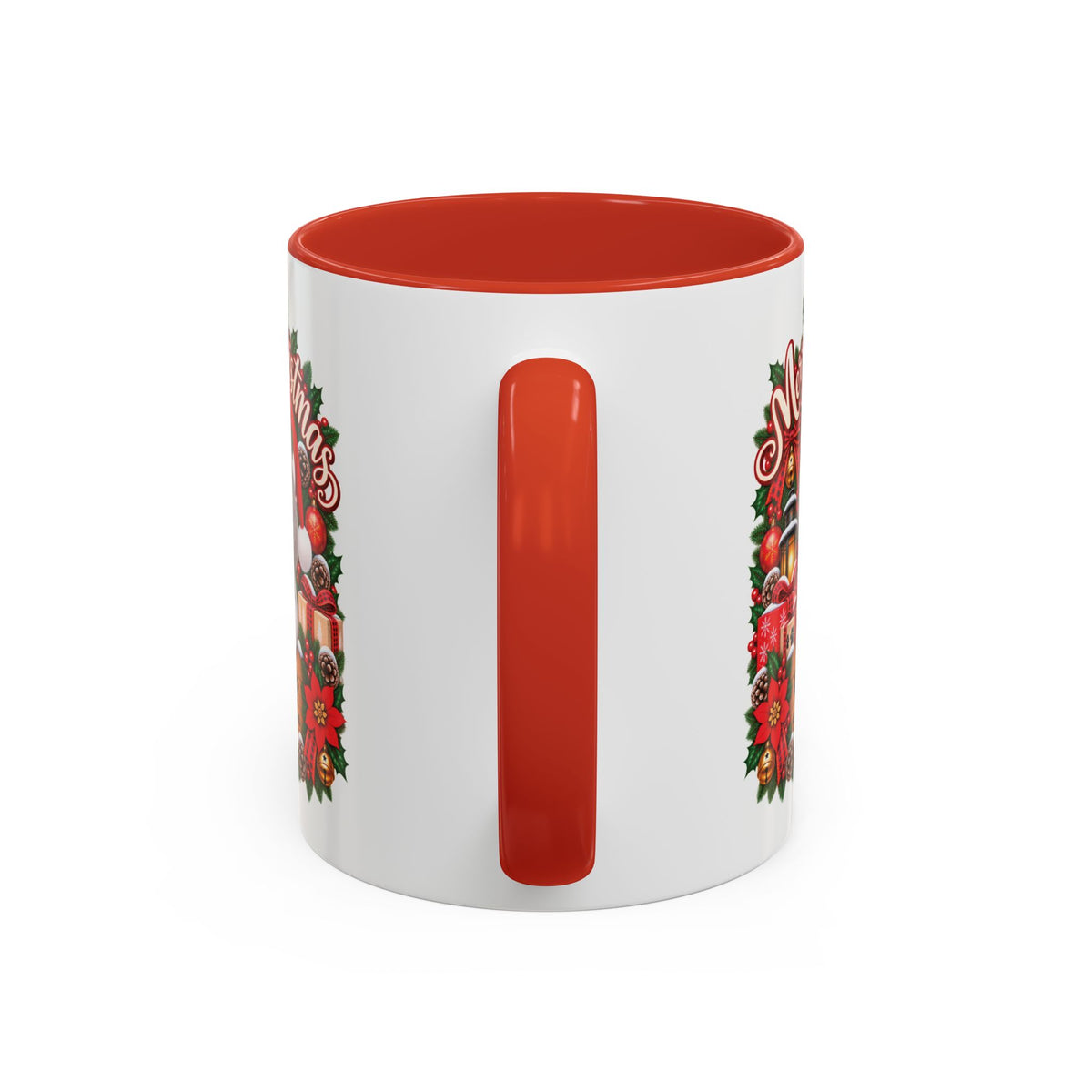 Poodle #4 Merry Christmas, personalised accent colour 11oz mug