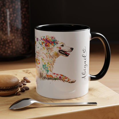 White Shepherd Personalized Accent Mugs, 11oz