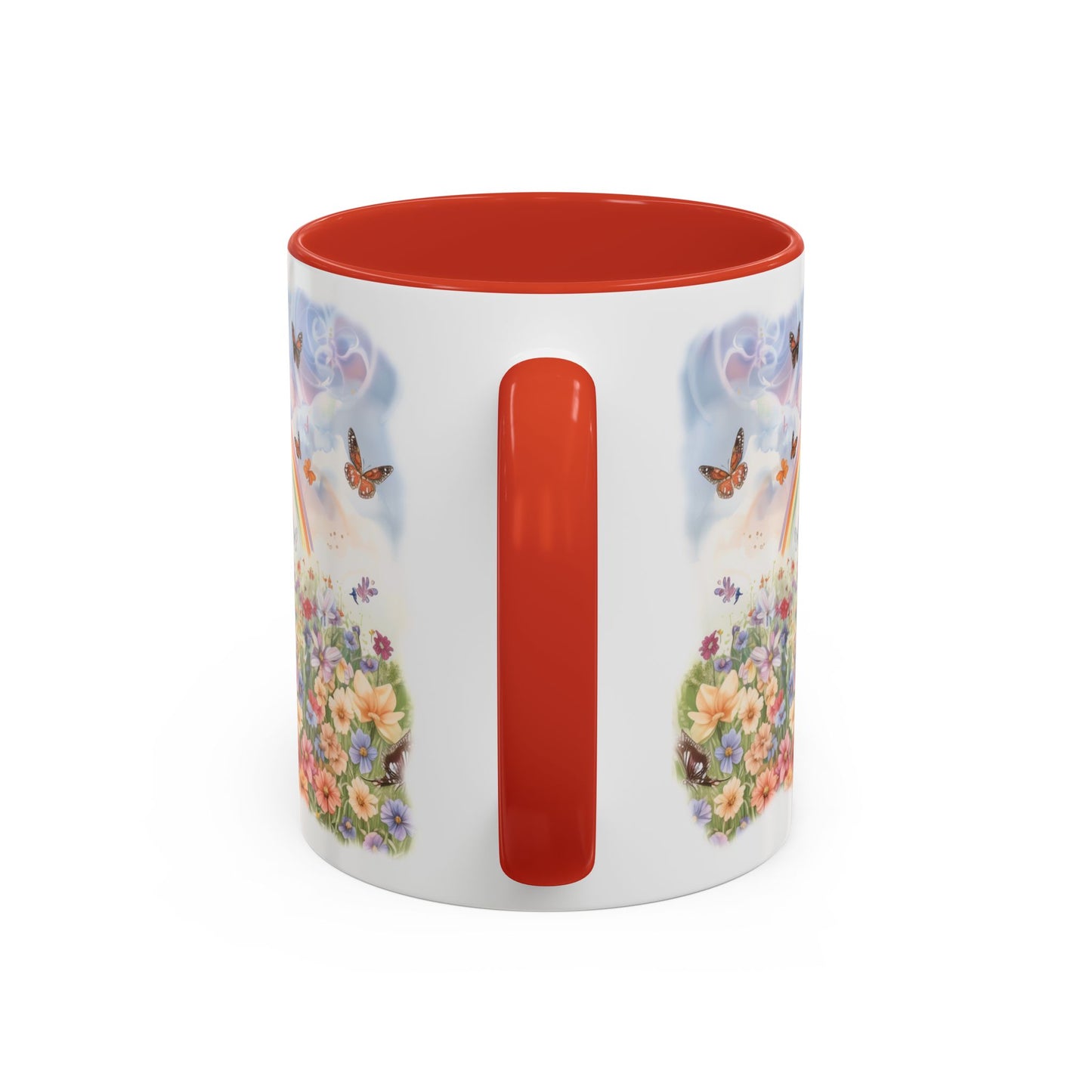 Border Collie, Red Merle Rainbow Personalized Accent Mugs, 11oz