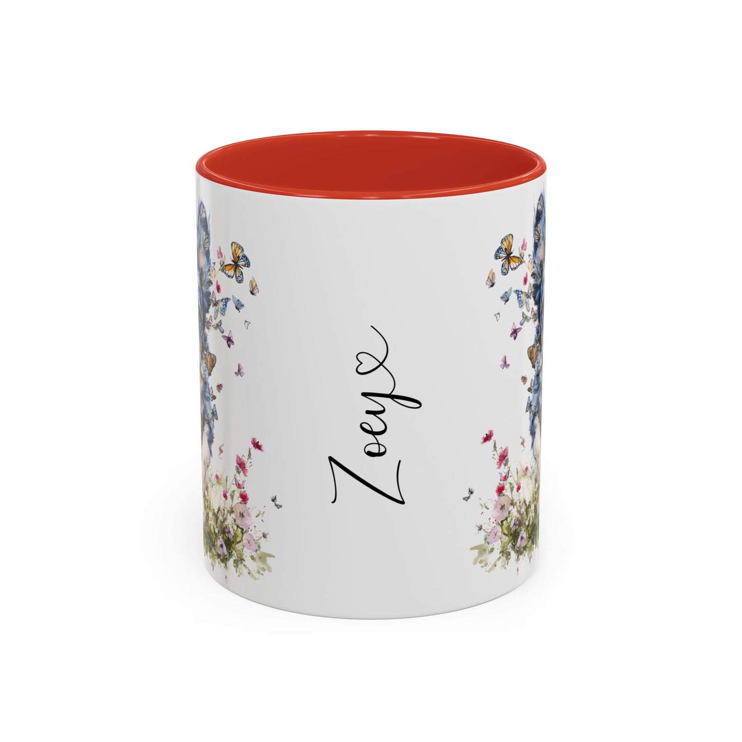 Border Collie #3 Personalized Accent Mugs, 11oz