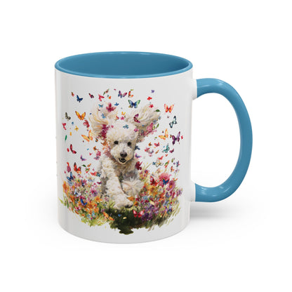 Poodle Butterfly Personalized Accent Mugs, 11oz