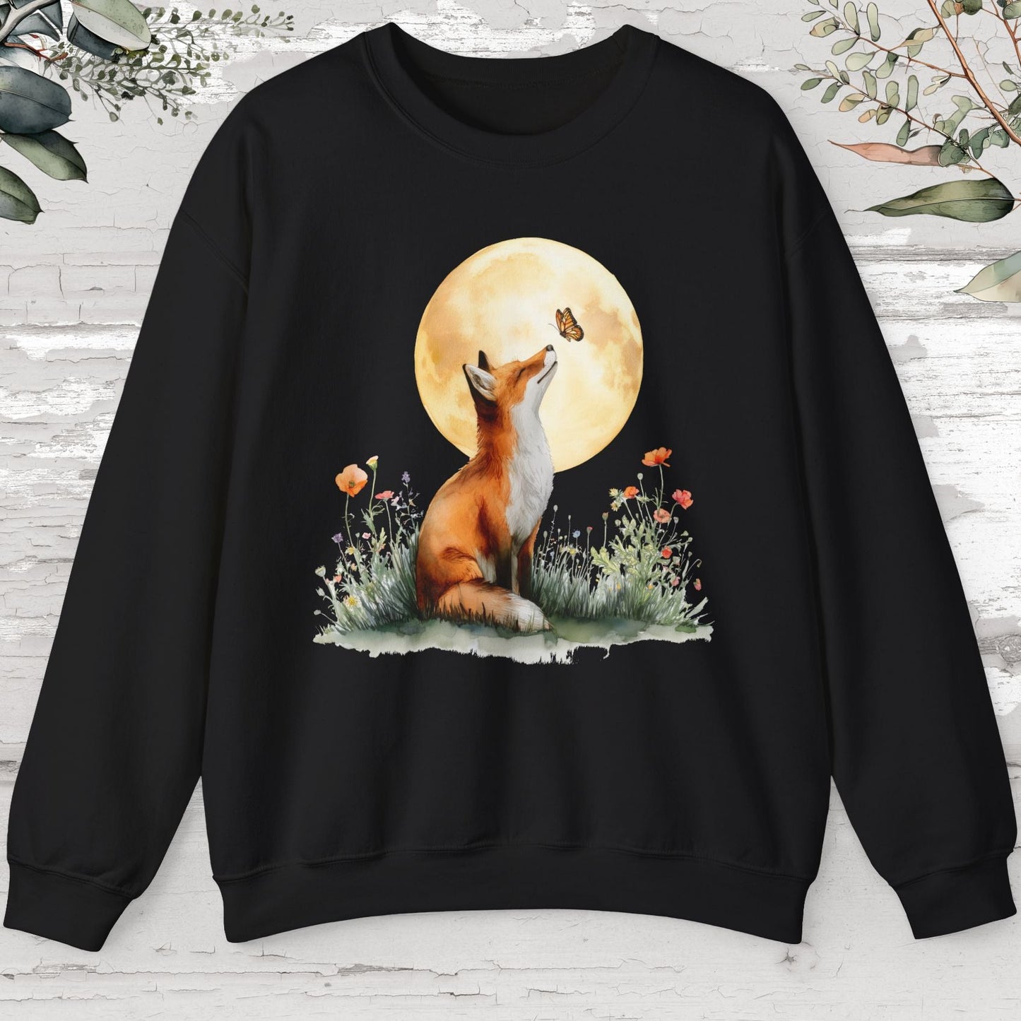 Fox & Butterfly #2 Unisex Sweat Shirt.