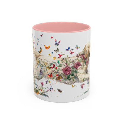 Cream Golden Retriever Personalized Accent Mugs, 11oz