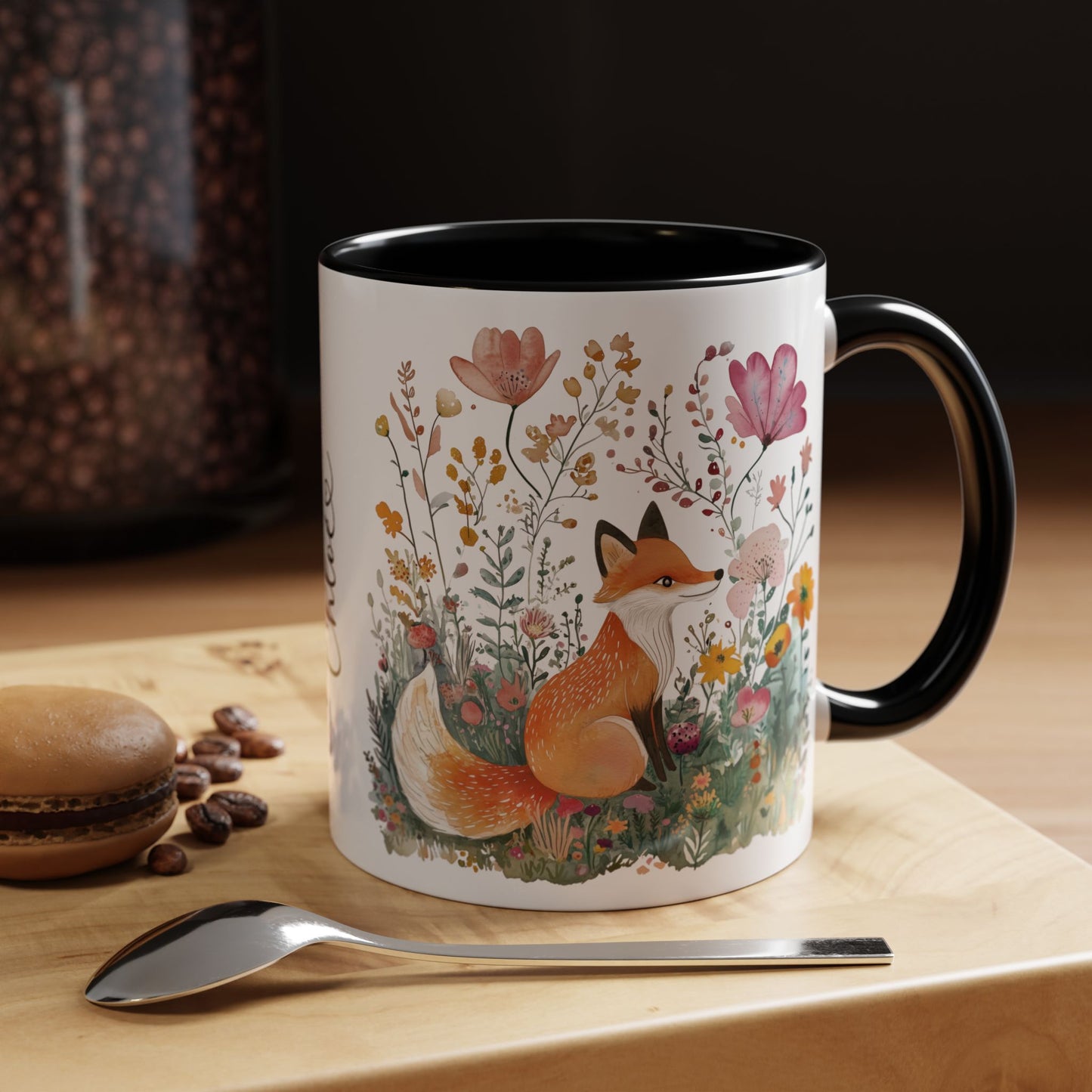 Fox #2 Personalized Accent Mugs, 11oz