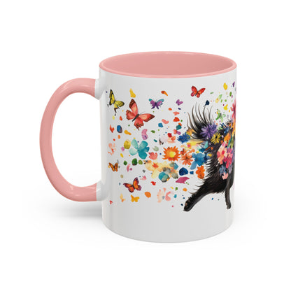 Keeshond #4 Personalized Accent Mugs, 11oz