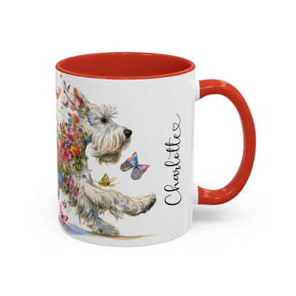 White Schnauzer Personalized Accent Mugs, 11oz