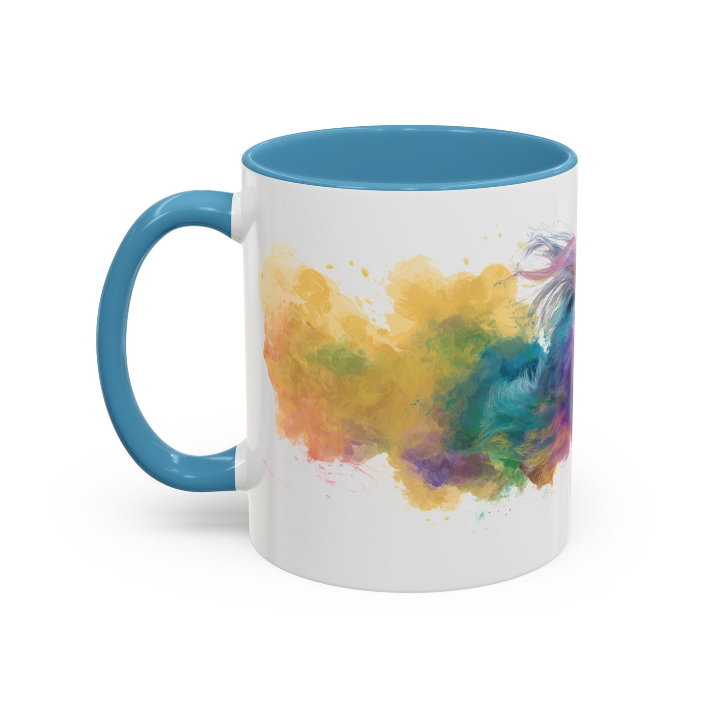 Maltese Paint Colourful Personalised Accent Mugs, 11oz