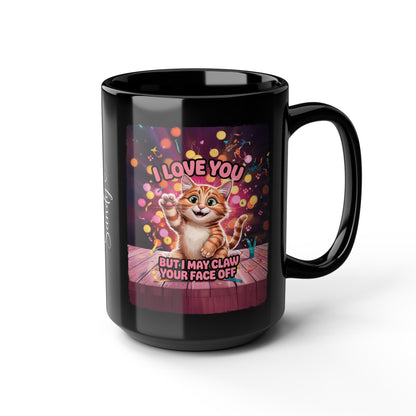 I love you cat #2 Personalised Black Mug (11oz, 15oz)