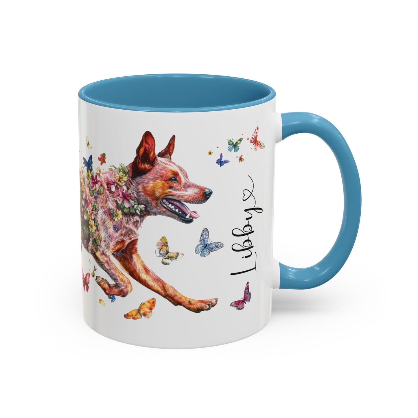 Red Heeler (Cattle dog) Personalized Accent Mugs, 11oz