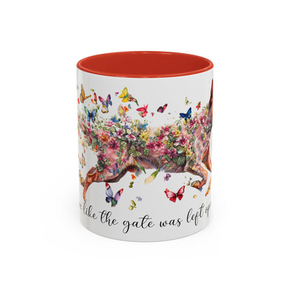 Red Heeler (Cattle dog)  Live like the gate Accent Mugs, 11oz