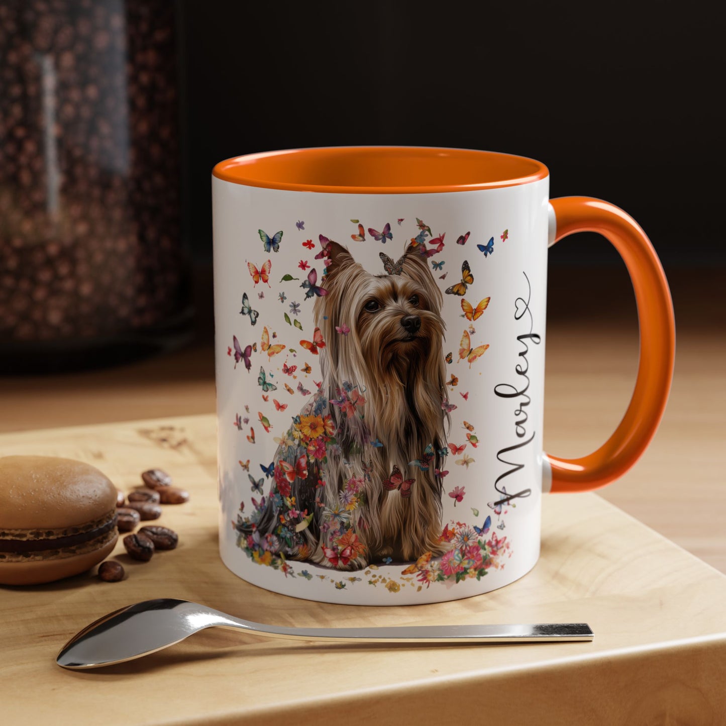 Silky Terrier #2 Personalized Accent Mugs, 11oz