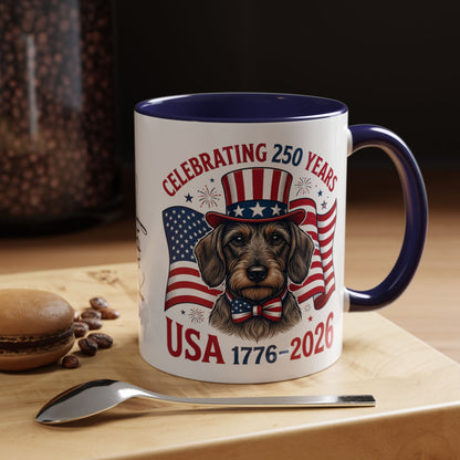 Dachshund #2 - 250th Celebration Personalised  Accent Mugs, 11oz & 15oz