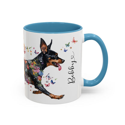 Miniature Pinscher Personalized Accent Mugs, 11oz