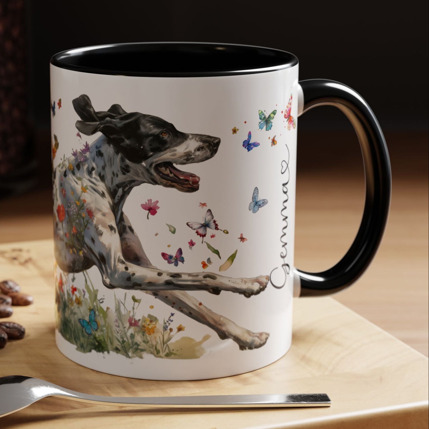 English Pointer #1  Personalized Accent Mugs, 11oz