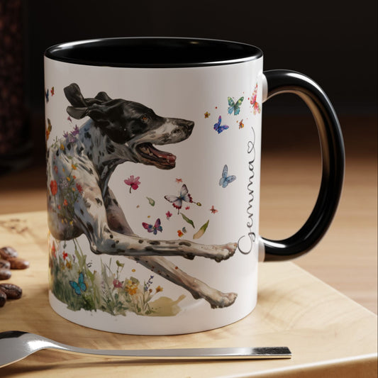 English Pointer #1  Personalized Accent Mugs, 11oz