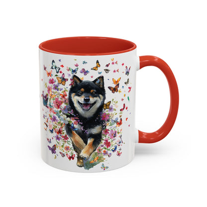 Shiba Inu #3 Personalized Accent Mugs, 11oz