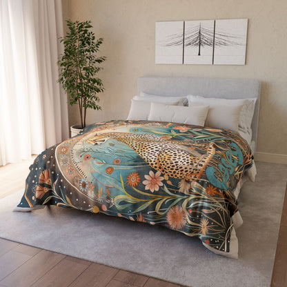Cheetah & Moon Personalised Soft Polyester Blanket