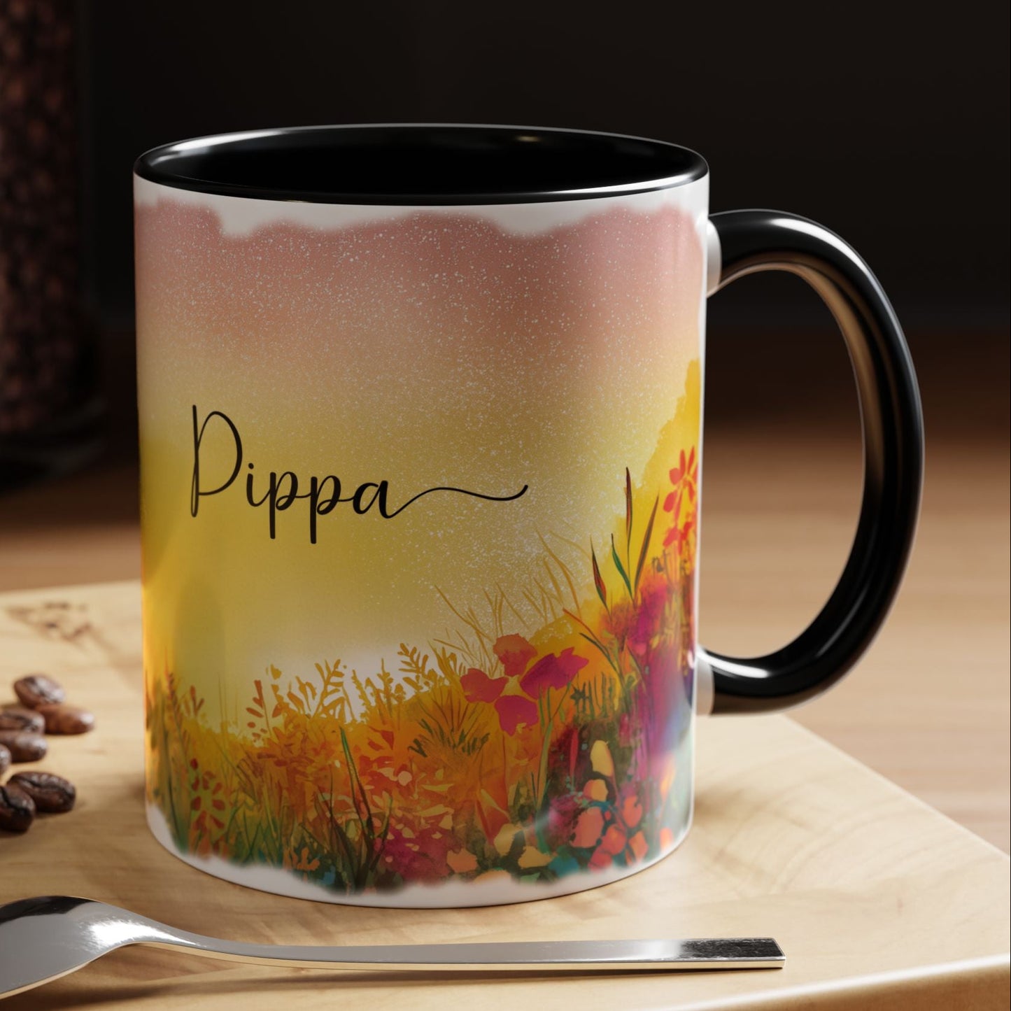 Fox Sunrise #1 Personalized Accent Mugs, 11oz