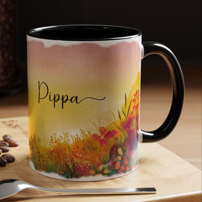 Fox Sunrise #1 Personalized Accent Mugs, 11oz