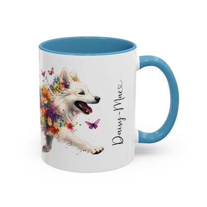 Keeshond #3 Personalized Accent Mugs, 11oz