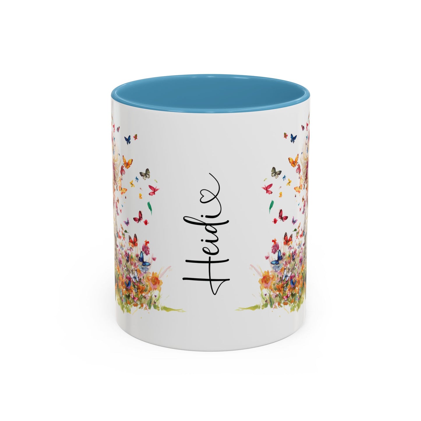 Poodle Butterfly Personalized Accent Mugs, 11oz