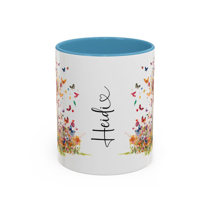 Poodle Butterfly Personalized Accent Mugs, 11oz