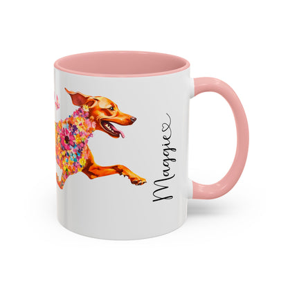 Vizsla Personalized Colorful Accent Mugs, 11oz