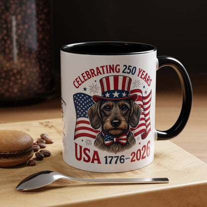 Dachshund #2 - 250th Celebration Personalised  Accent Mugs, 11oz & 15oz