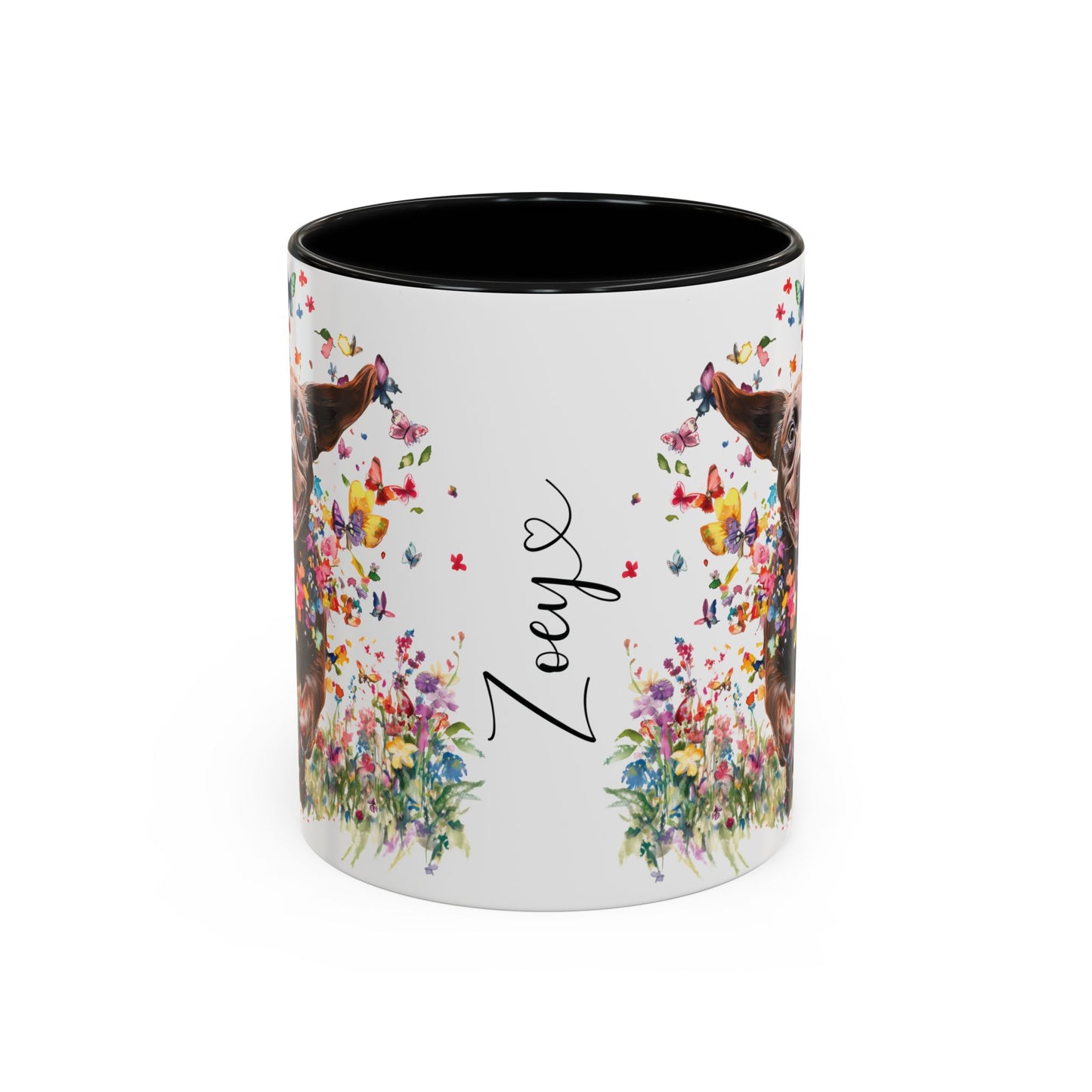 Chocolate Labrador #2 Personalized Accent Mugs, 11oz