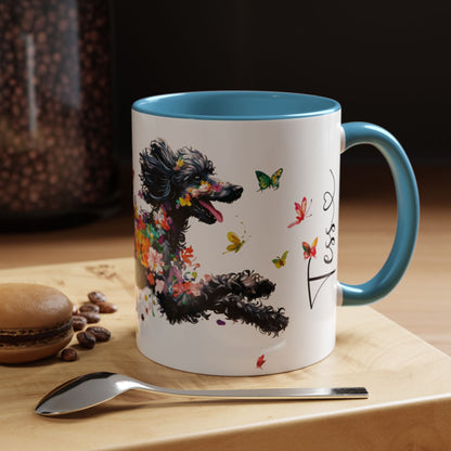 Poodle #2 Personalized Accent Mugs, 11oz