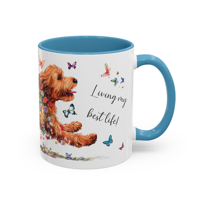 Cockapoo/Cavapoo/Cavoodle #2 Living my best life, Accent Mugs, 11oz