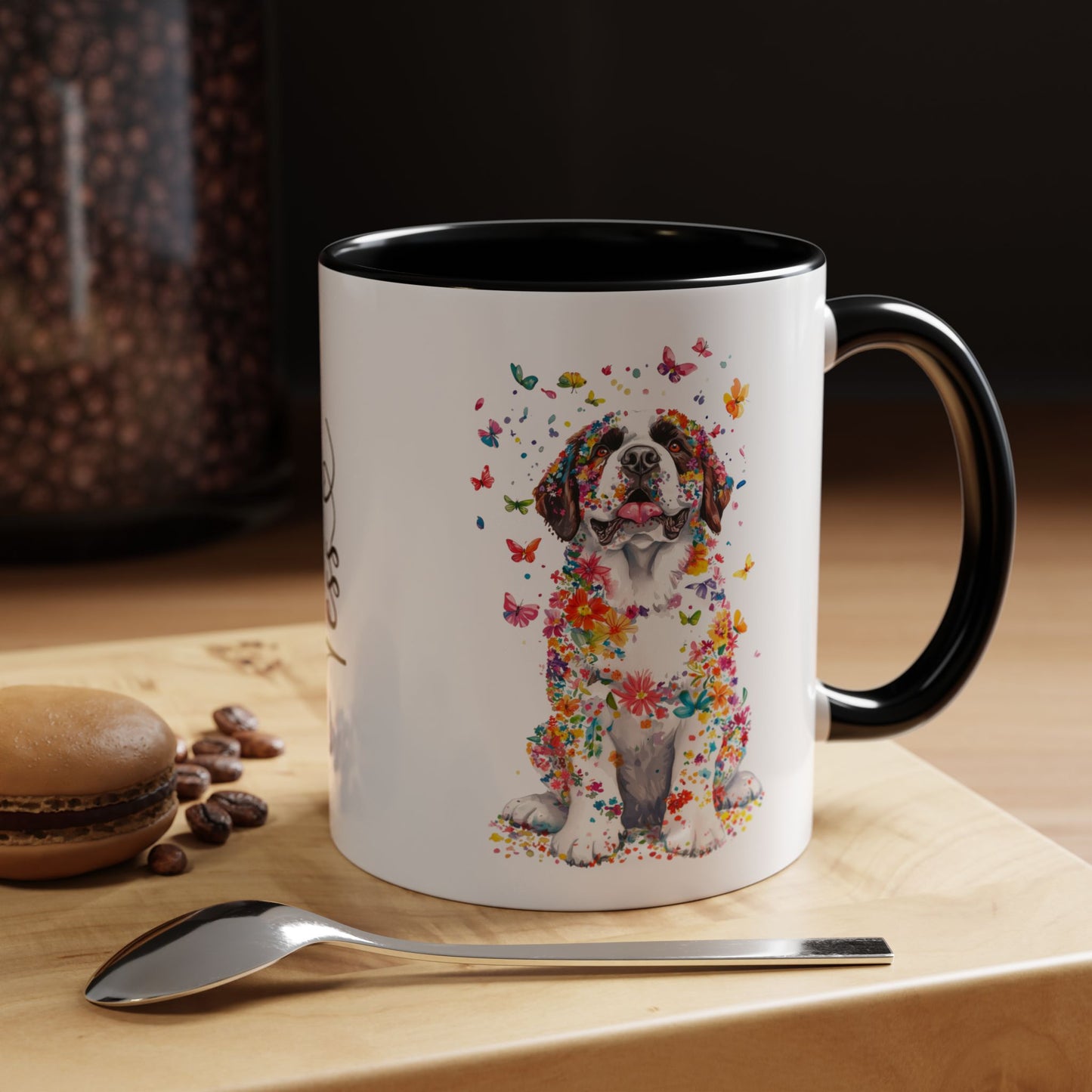 Saint Bernard Personalized Colorful Accent Mugs, 11oz