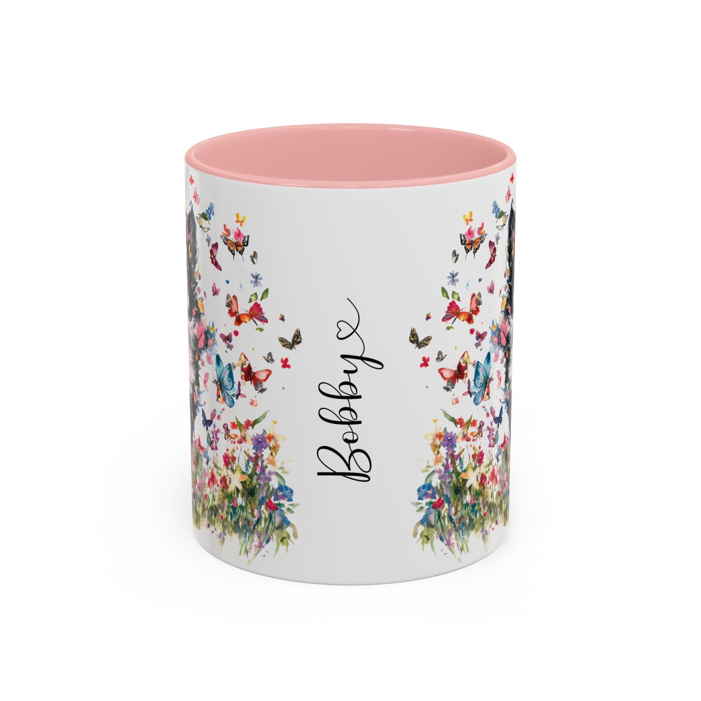 Border Collie #4 Personalized Accent Mugs, 11oz