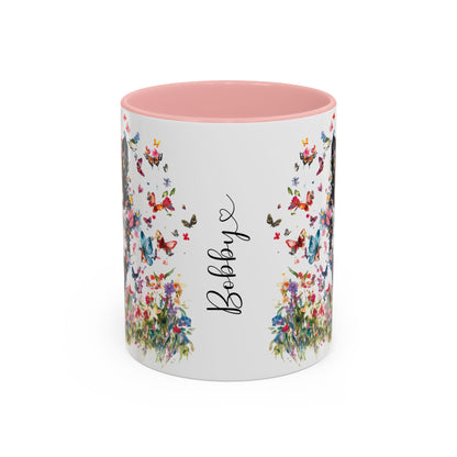 Border Collie #4 Personalized Accent Mugs, 11oz