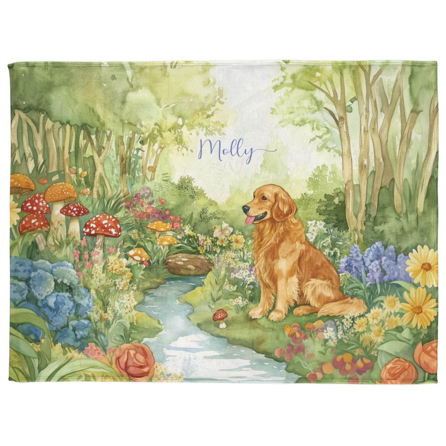 Golden Retreiver Personalised Blanket