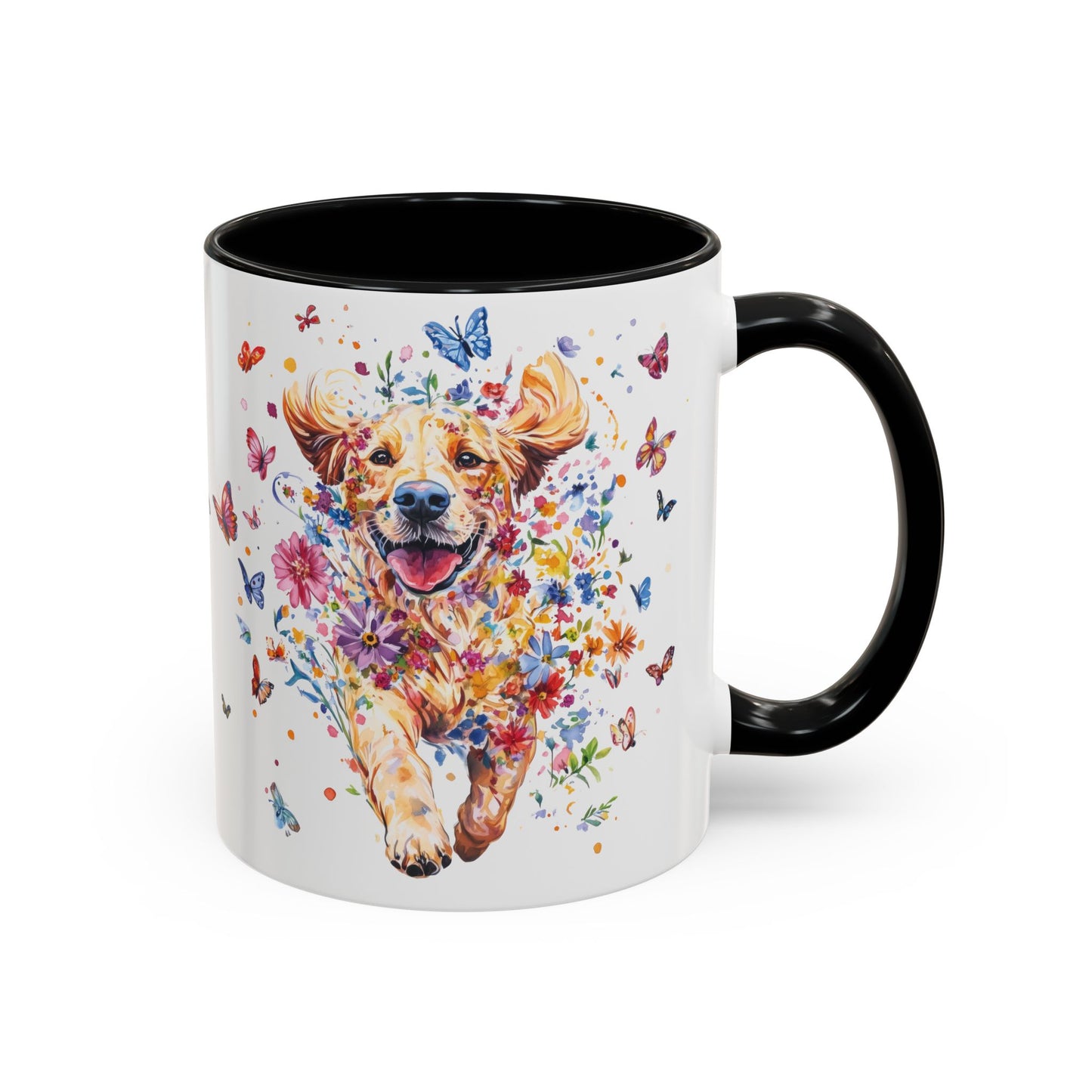 Golden Retriever #3 Personalized Accent Mugs, 11oz