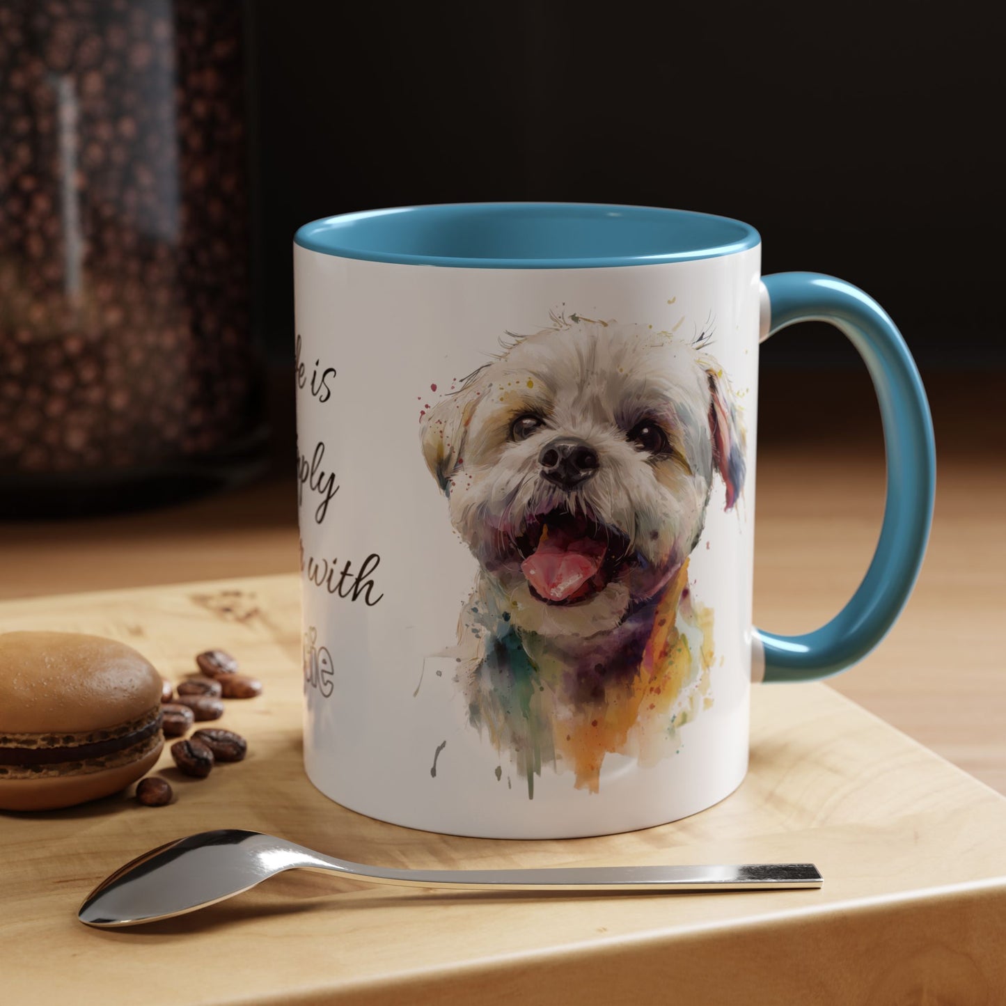 Shih Tzu #1 “Life is better with” Personalized Accent Mugs, 11oz