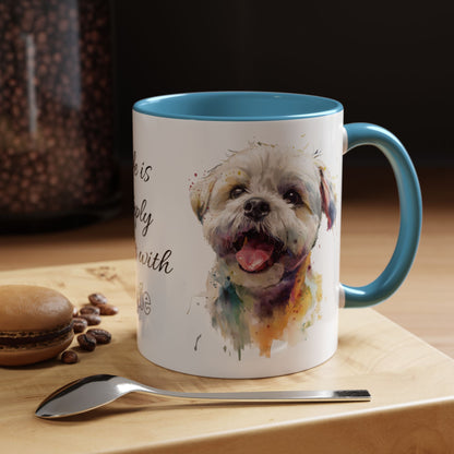Shih Tzu #1 “Life is better with” Personalized Accent Mugs, 11oz