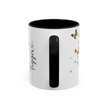 Black Labrador running personalized colourful Mugs, 11oz