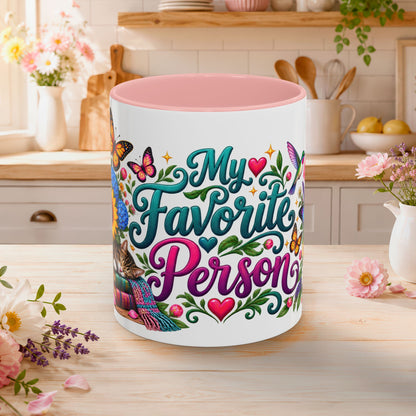 My Favorite Person, 11oz  accent mug (US spelling)