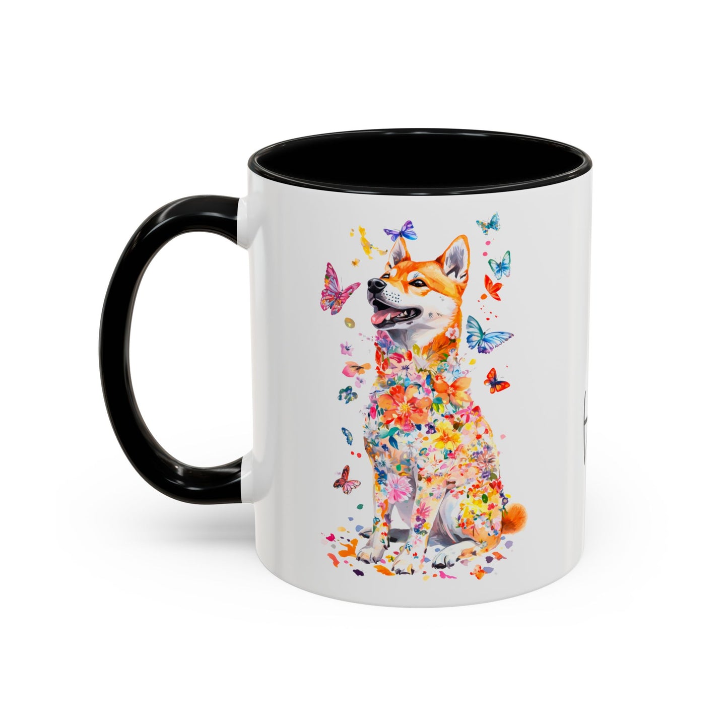 Shiba Inu Personalized Colorful Accent Mugs, 11oz