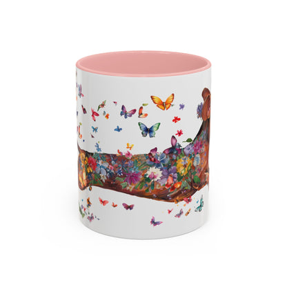 Dachshund #5 Personalized Accent Mugs, 11oz