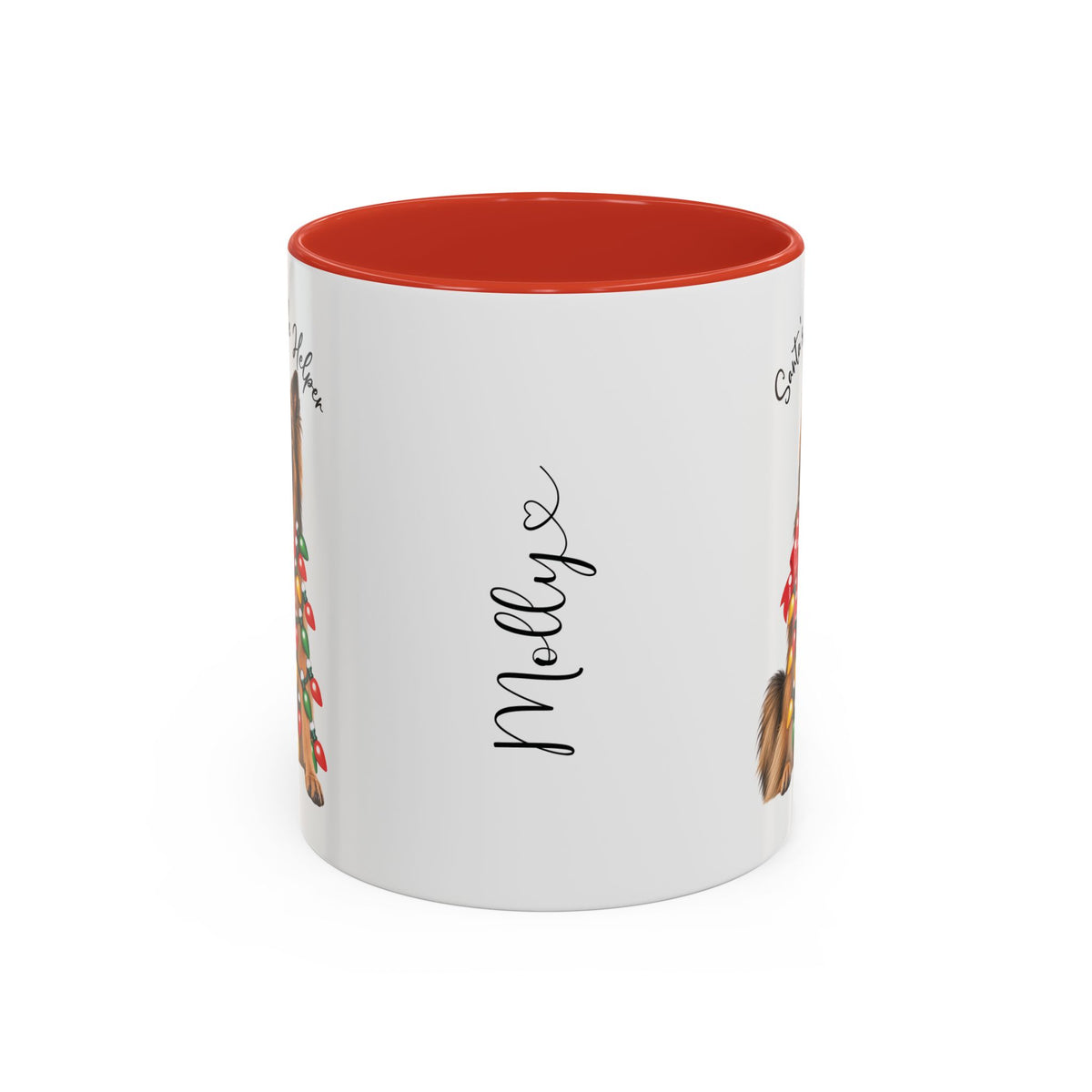 Belgian Tervuren, Santa's little helper, personalised accent colour 11oz mug