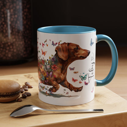 Dachshund #4 Personalized Accent Mugs, 11oz