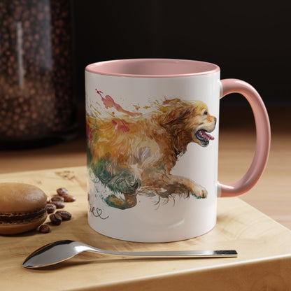 Golden Retriever Paint Colourful Personalised Accent Mugs, 11oz