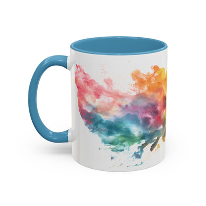 Chihuahua #3 Paint Colourful Personalised Accent Mugs, 11oz